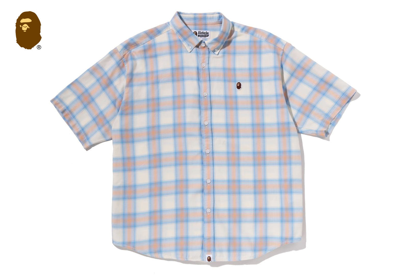 BAPE ONE POINT OMBRE CHECK LIGHT FLANNEL SS SHIRT