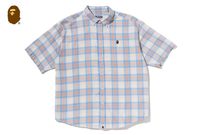 BAPE ONE POINT OMBRE CHECK LIGHT FLANNEL SS SHIRT
