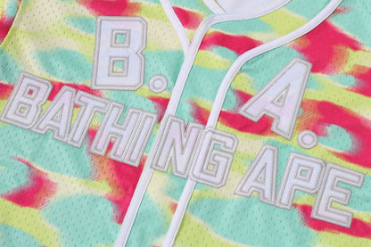 BAPE SCREEN CAMO 多標誌棒球襯衫
