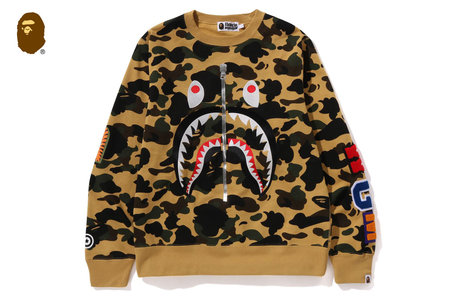 BAPE 1ST CAMO SHARK 圓領毛衣