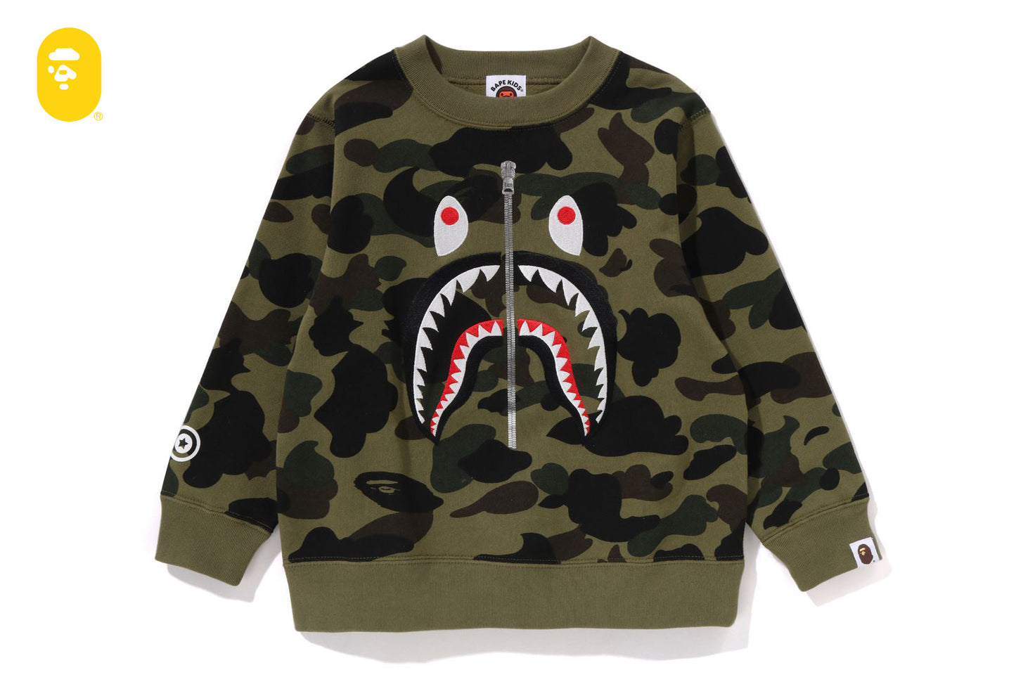 BAPE 1ST CAMO SHARK 圓領運動衫