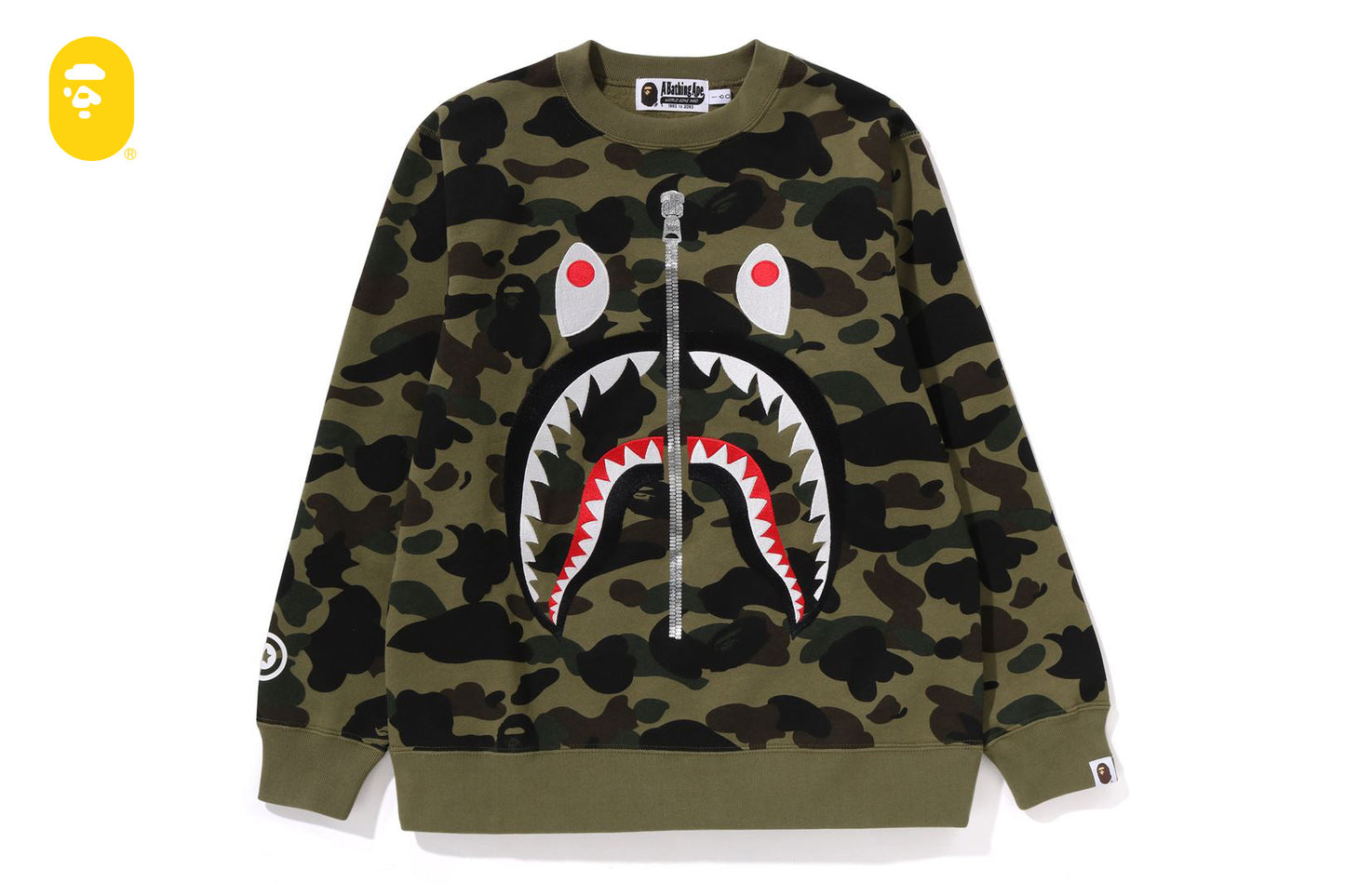 BAPE 1ST CAMO SHARK 圓領運動衫