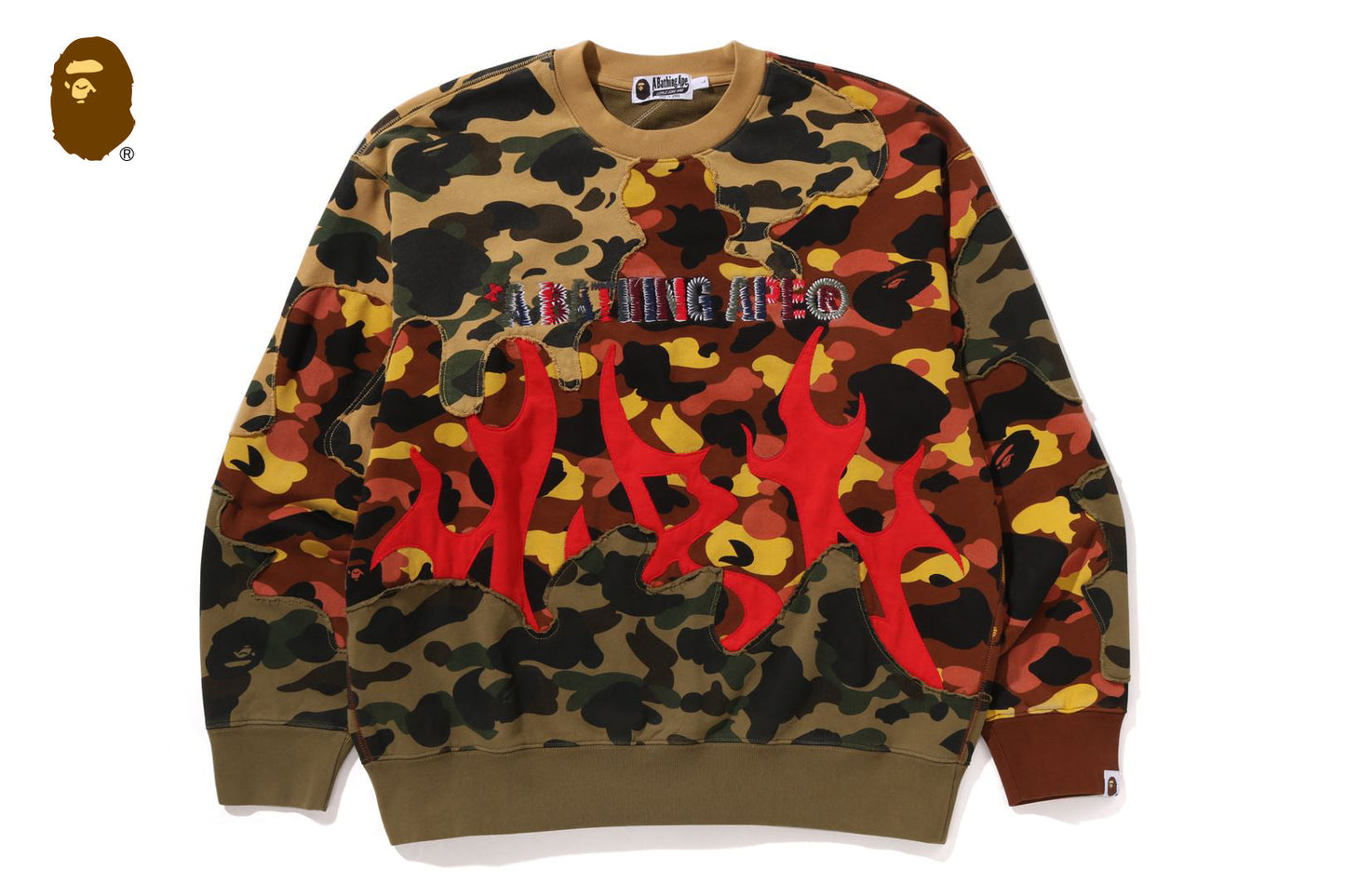 BAPE 1ST CAMO 升級再利用寬鬆版圓領運動衫