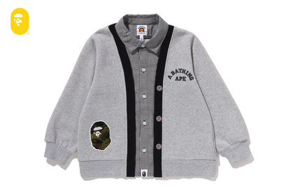 BAPE 1ST CAMO APE HEAD SHIRT LAYERED CARDIGAN