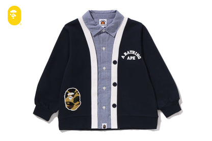 BAPE 1ST CAMO APE HEAD SHIRT LAYERED CARDIGAN
