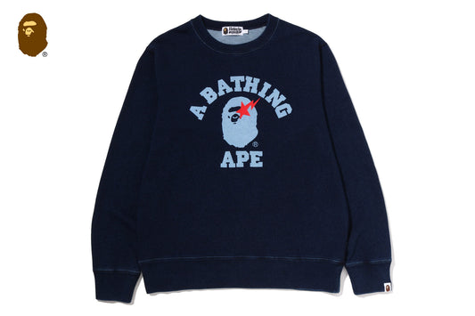 BAPE 大學藍色圓領運動衫