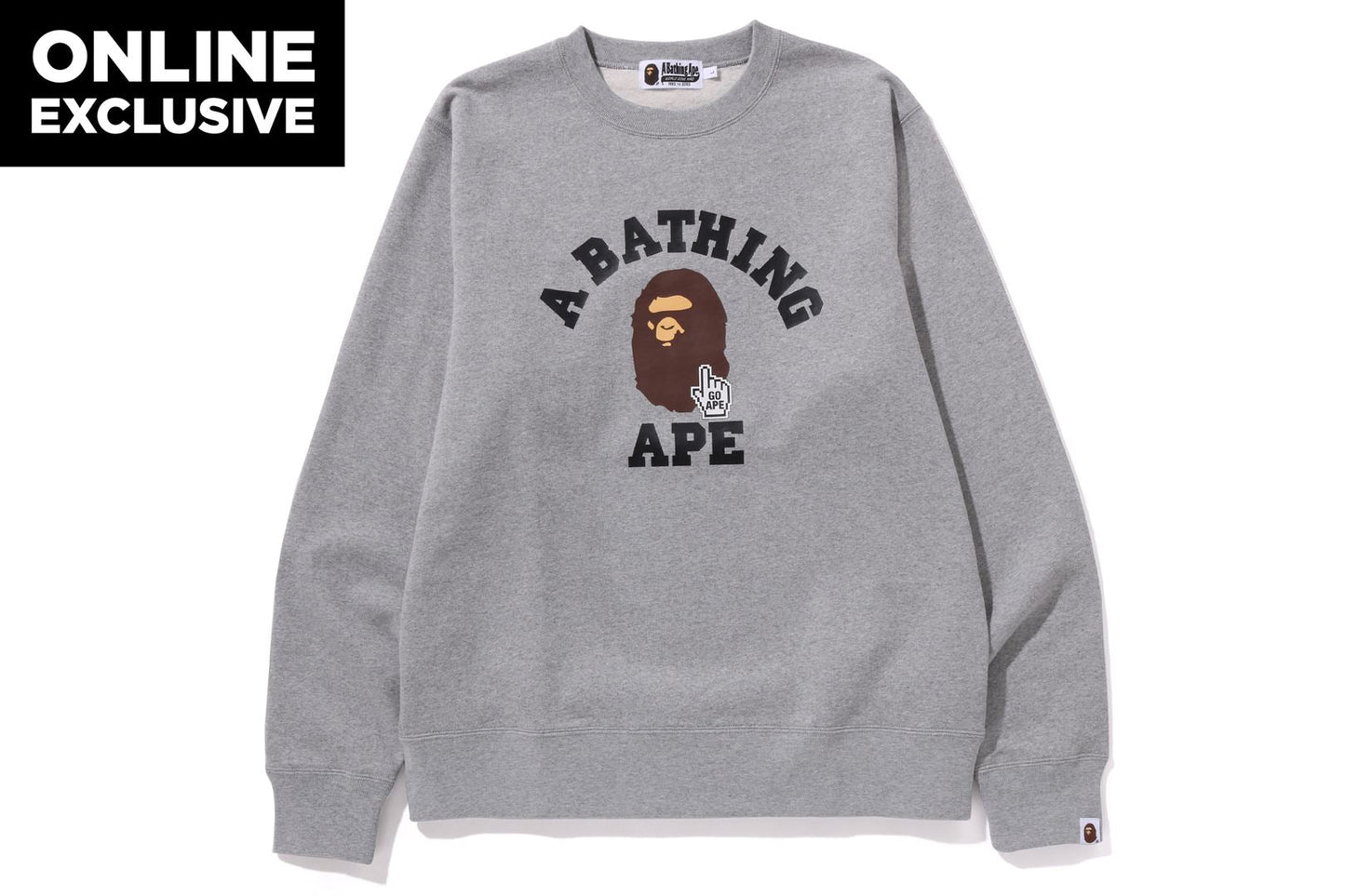 BAPE GO APE POINTER COLLEGE CREWNECK BAPEC