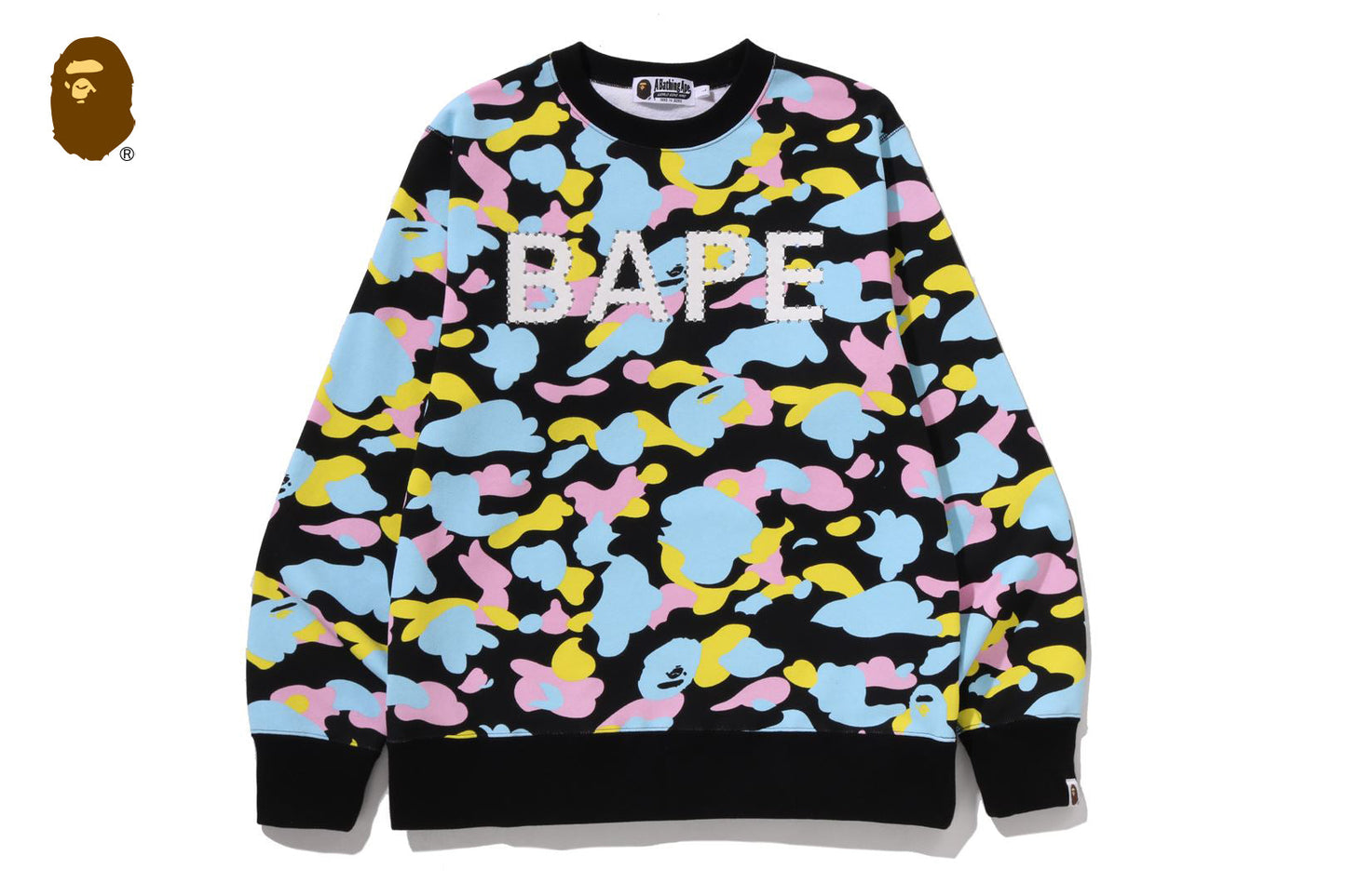 BAPE NEW MULTI CAMO 水鑽常規版圓領衛衣