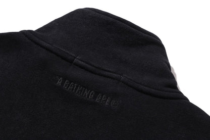 BAPE GARMENT DYE ONE POINT HALF ZIP RELAXED FIT CREWNECK SWEATSHIRT