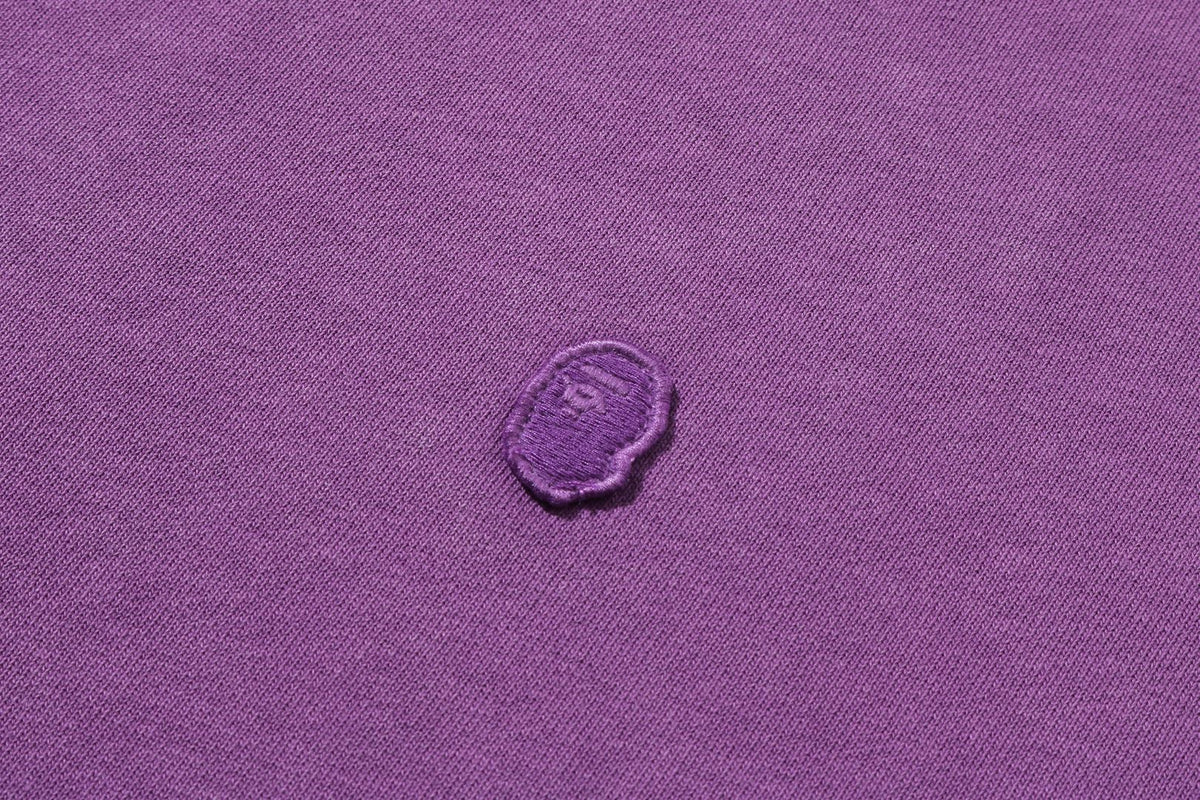 BAPE GARMENT DYE ONE POINT HALF ZIP RELAXED FIT CREWNECK SWEATSHIRT