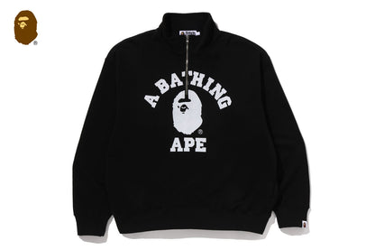 BAPE 大學半拉鍊寬鬆版型圓領衛衣