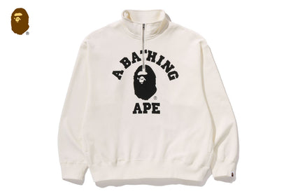BAPE 大學半拉鍊寬鬆版型圓領衛衣
