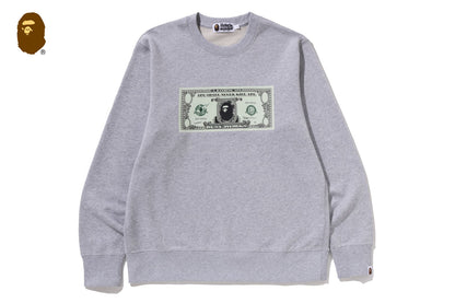 BAPE BANKNOTE RELAXED FIT CREWNECK SWEATSHIRT