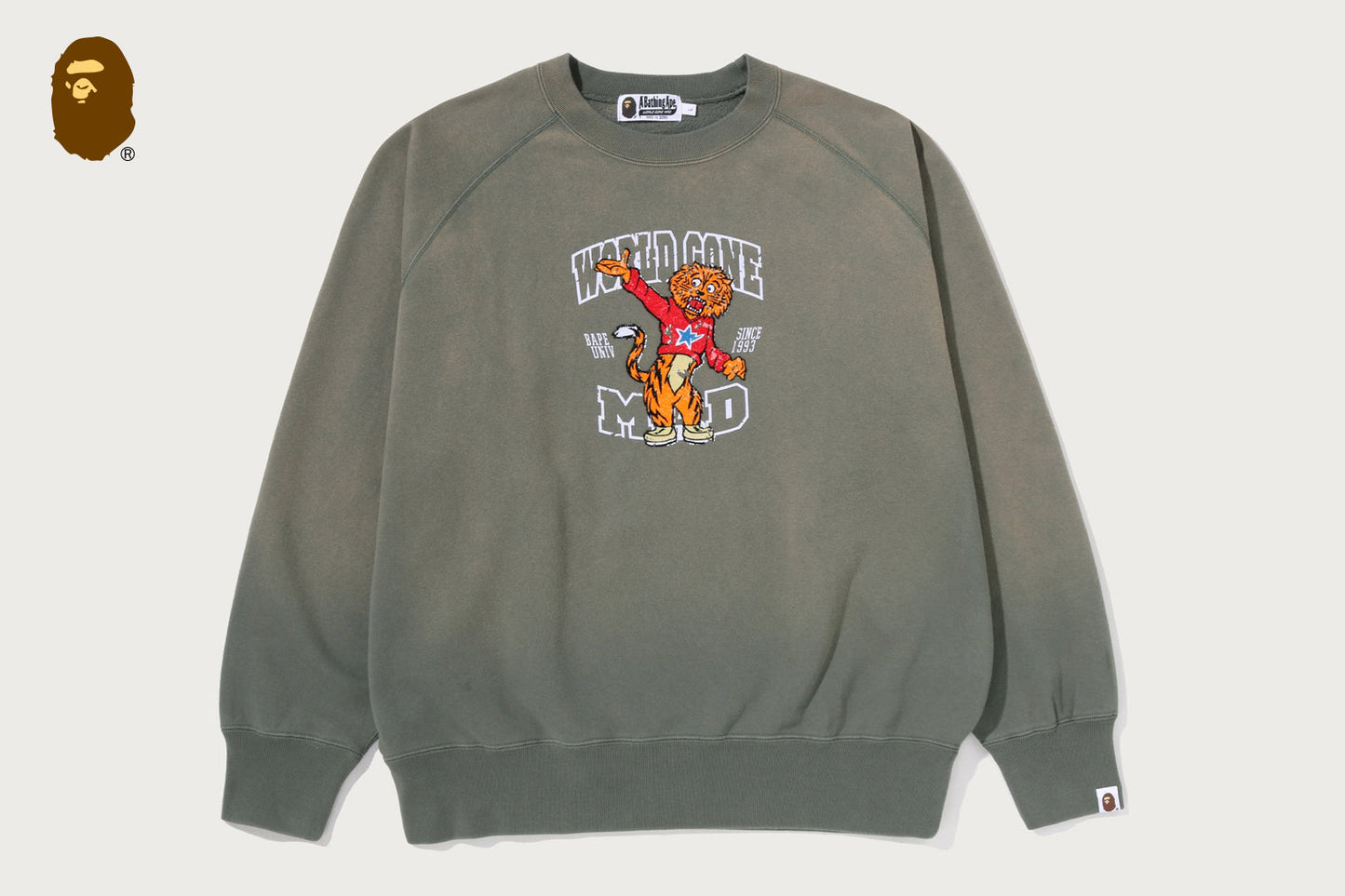 BAPE WGM BEAST COLLEGE 寬鬆版圓領運動衫