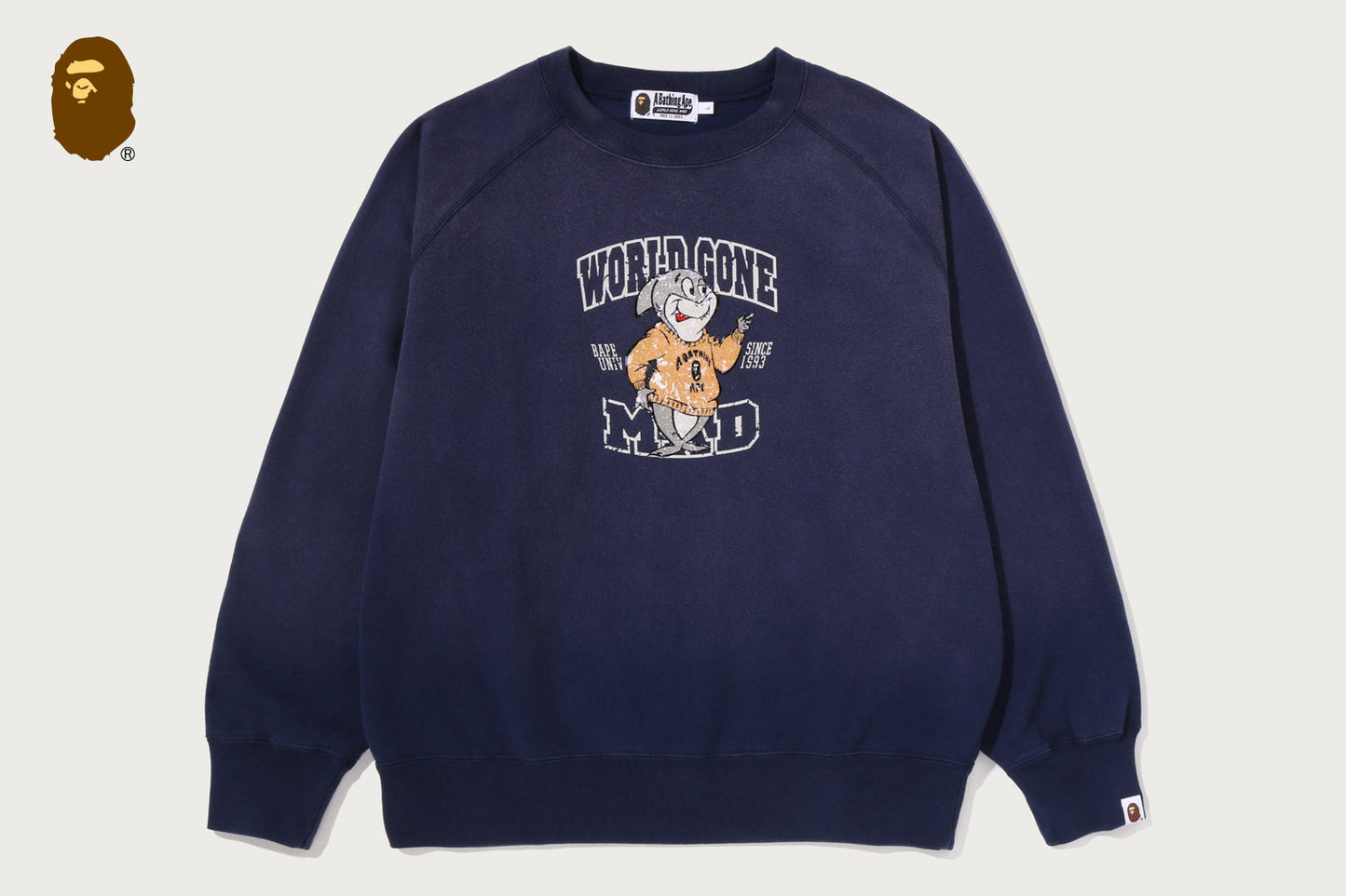 BAPE WGM BEAST COLLEGE 寬鬆版圓領衛衣