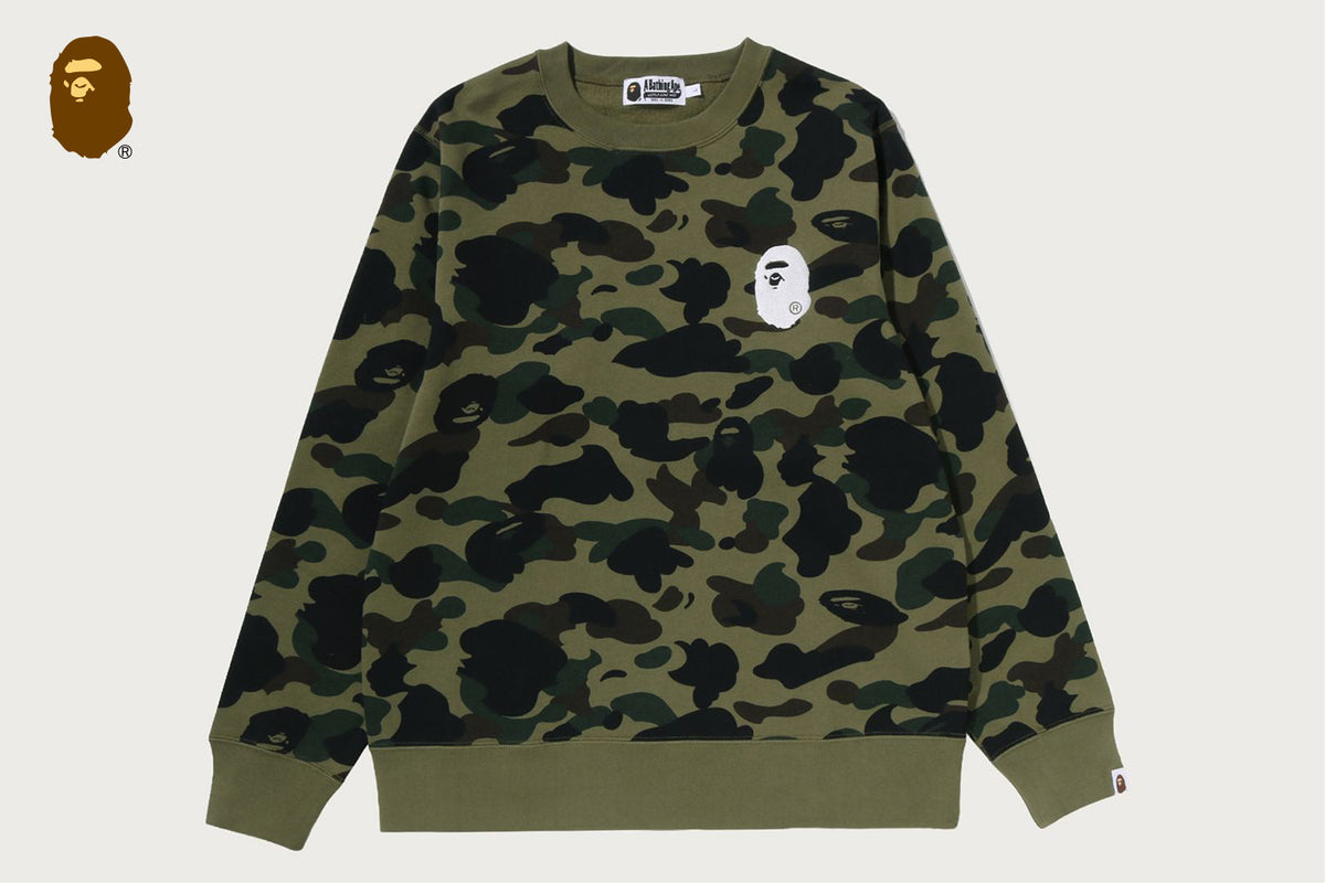 BAPE 1ST CAMO APE HEAD 大學T