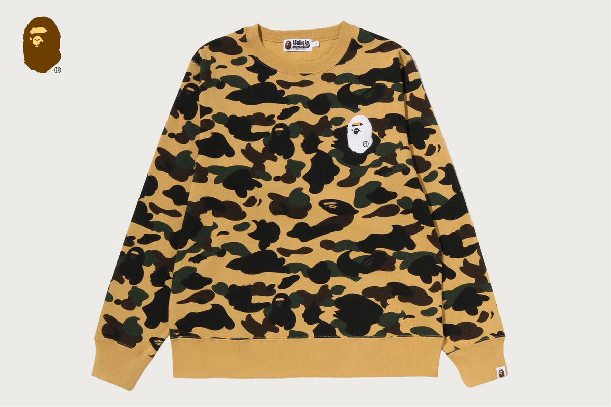 BAPE 1ST CAMO APE HEAD 大學T
