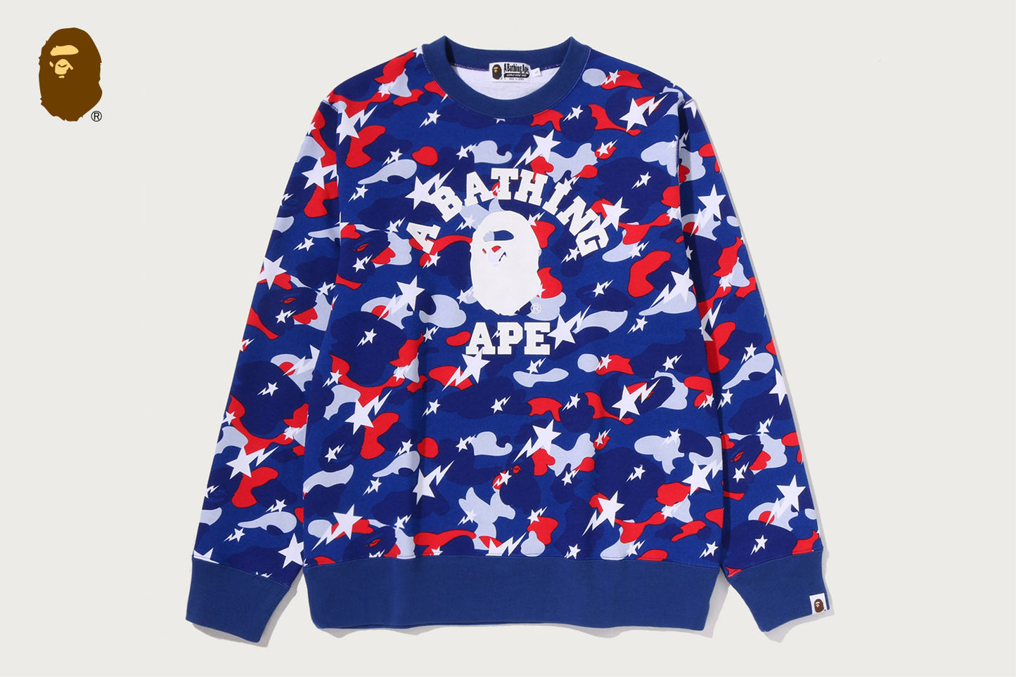 BAPE STA STRIKE CAMO 大學風格圓領運動衫