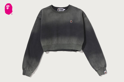 BAPE GARMENT DYE ONE POINT CROPPED CREWNECK SWEATSHIRT