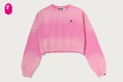 BAPE GARMENT DYE ONE POINT CROPPED CREWNECK SWEATSHIRT