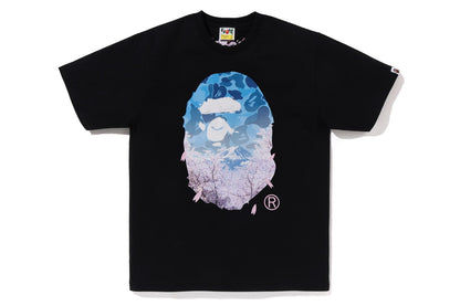 BAPE 櫻花照片猿頭短袖T恤