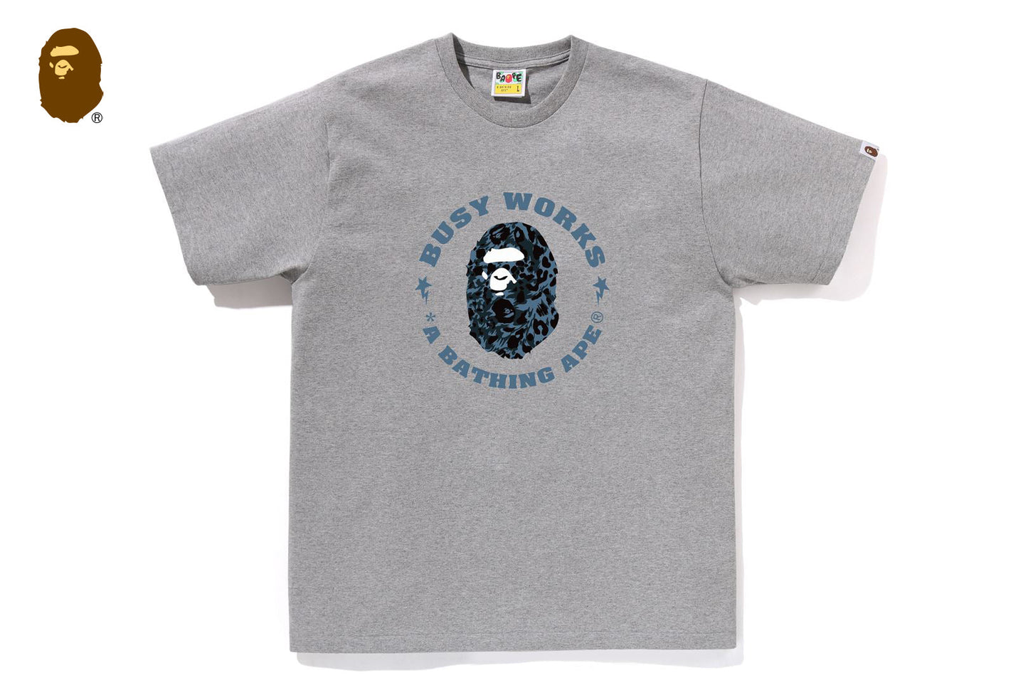 BAPE WILD LEOPARD PATTERN BUSY WORKS STA TEE