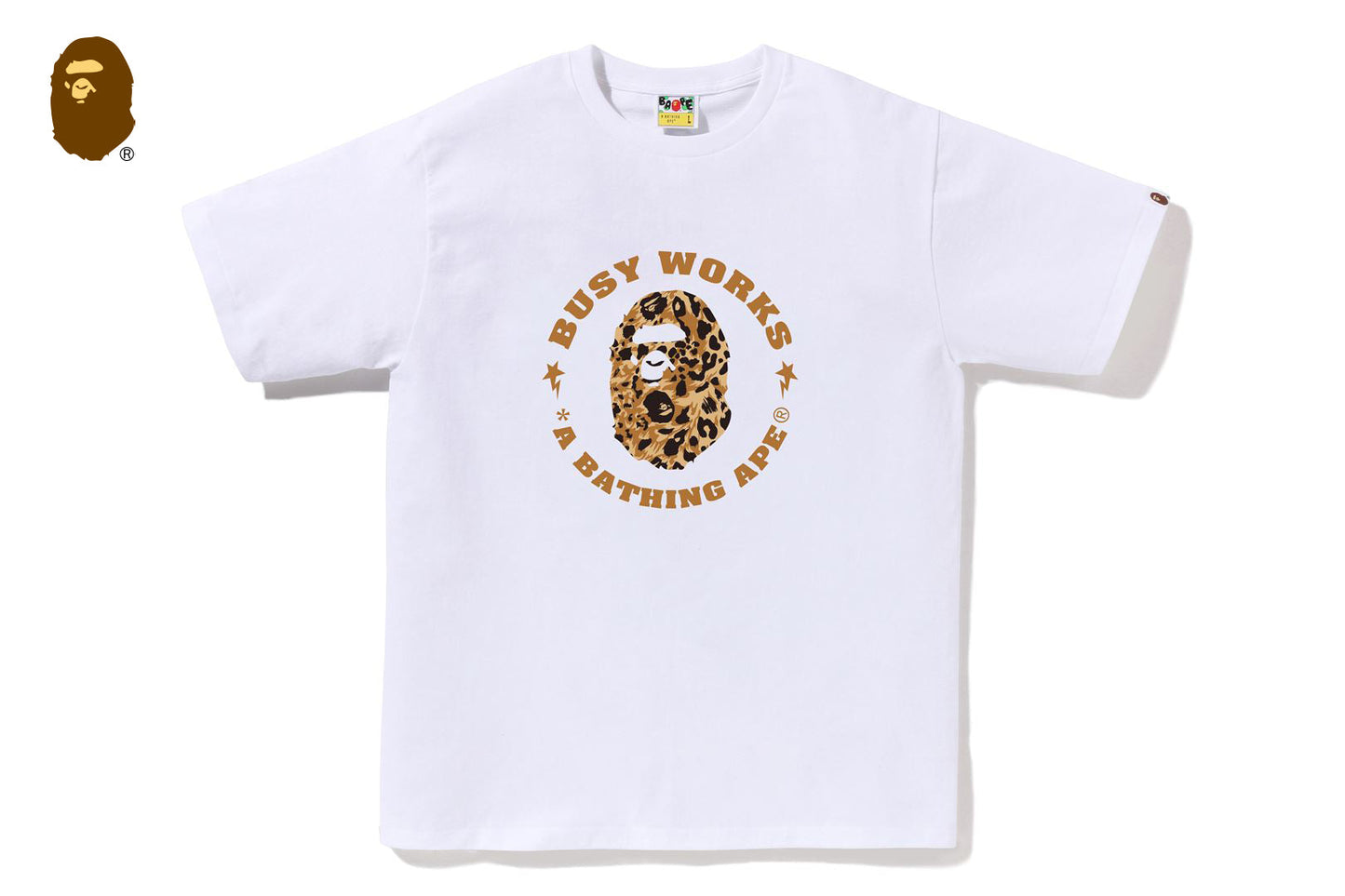 BAPE WILD LEOPARD PATTERN BUSY WORKS STA TEE