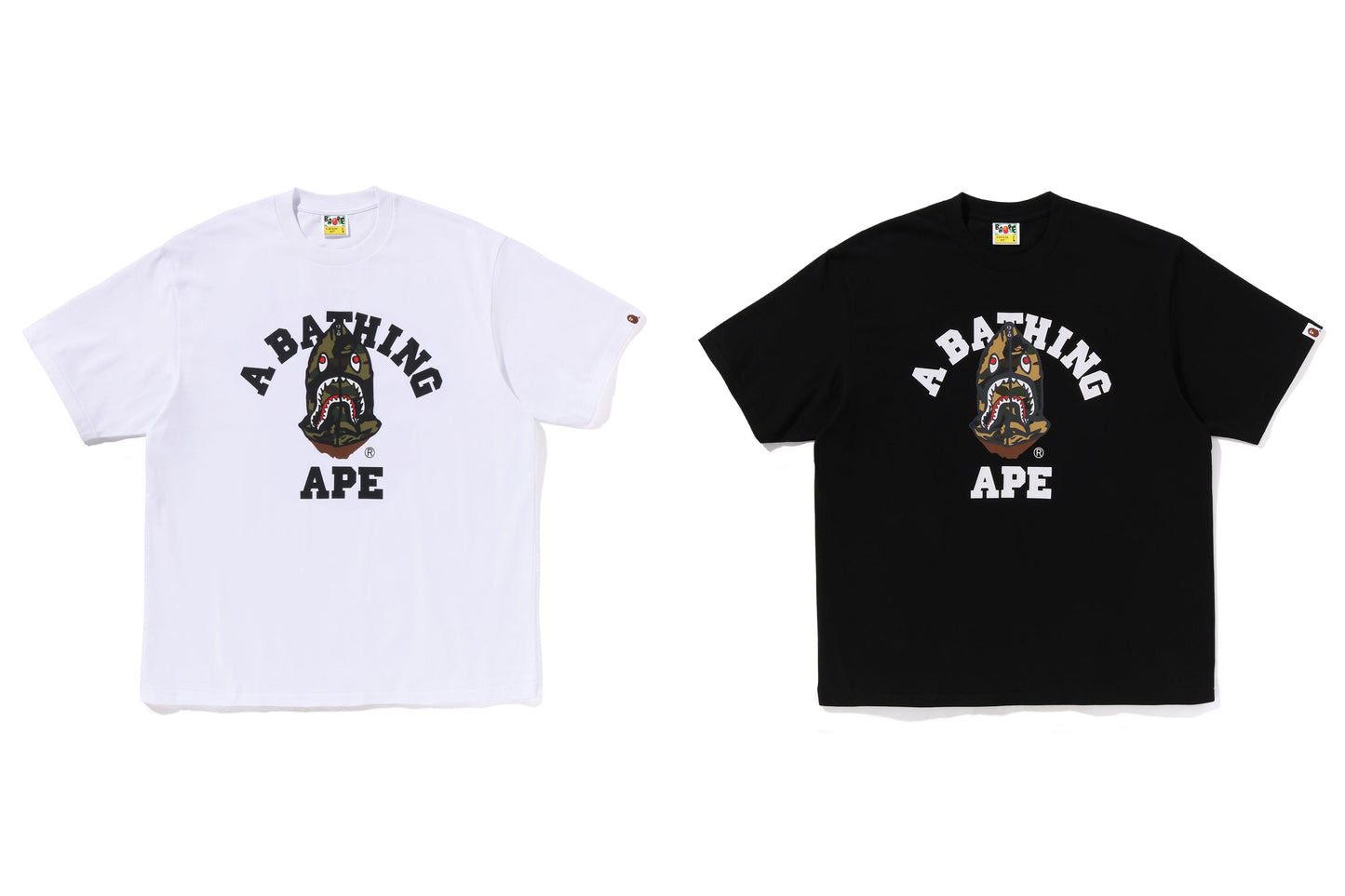 BAPE 1ST CAMO SHARK SEIJIN COLLEGE RELAXED FIT TEE