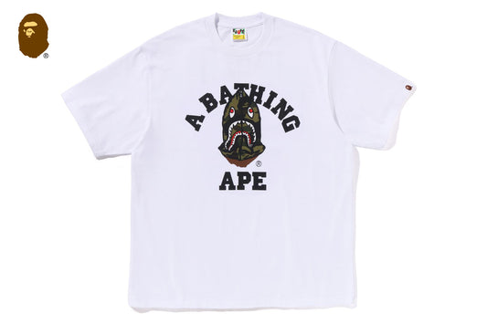 BAPE 1ST CAMO SHARK SEIJIN COLLEGE RELAXED FIT TEE