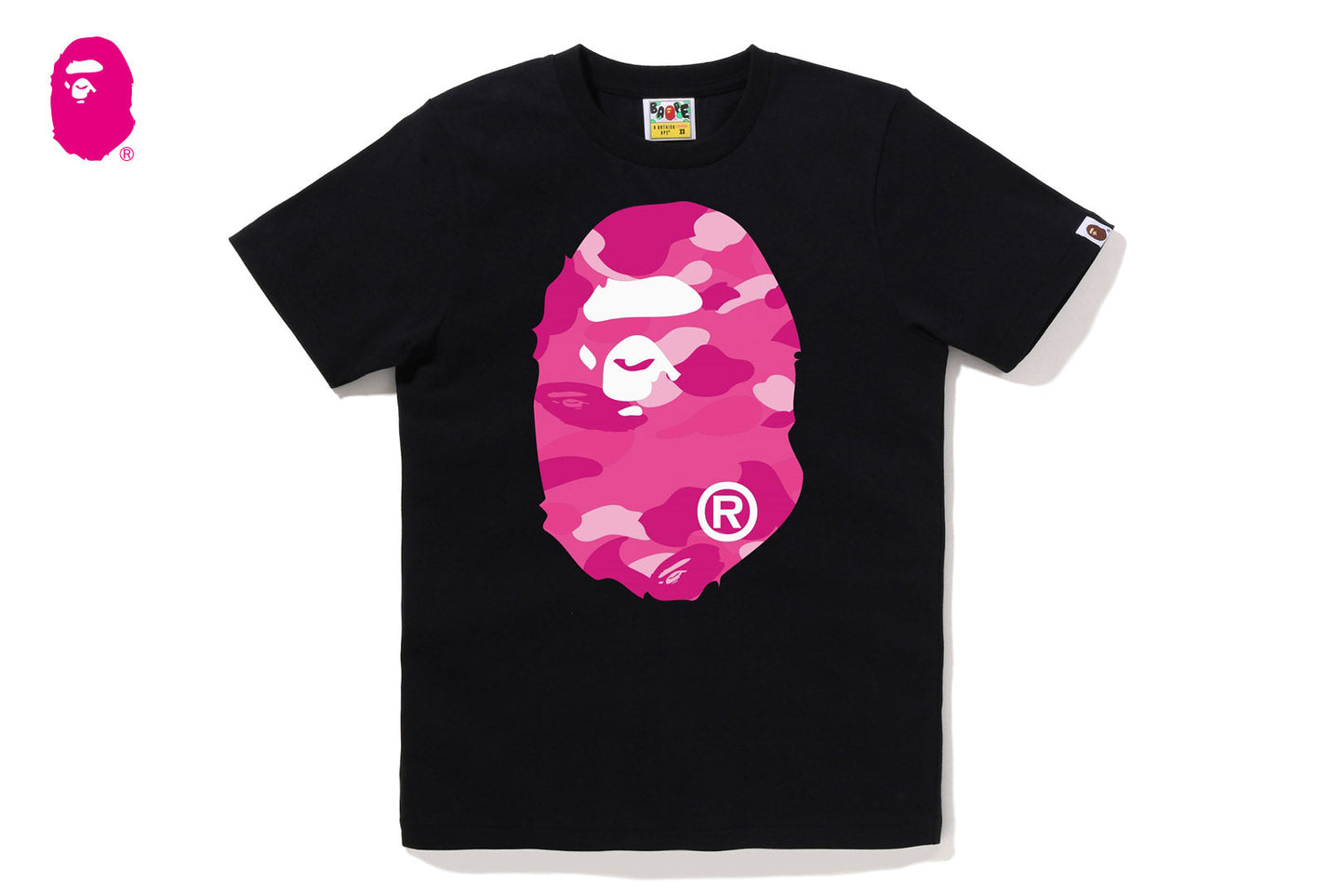 BAPE 彩色迷彩大猩猩頭圓領T恤