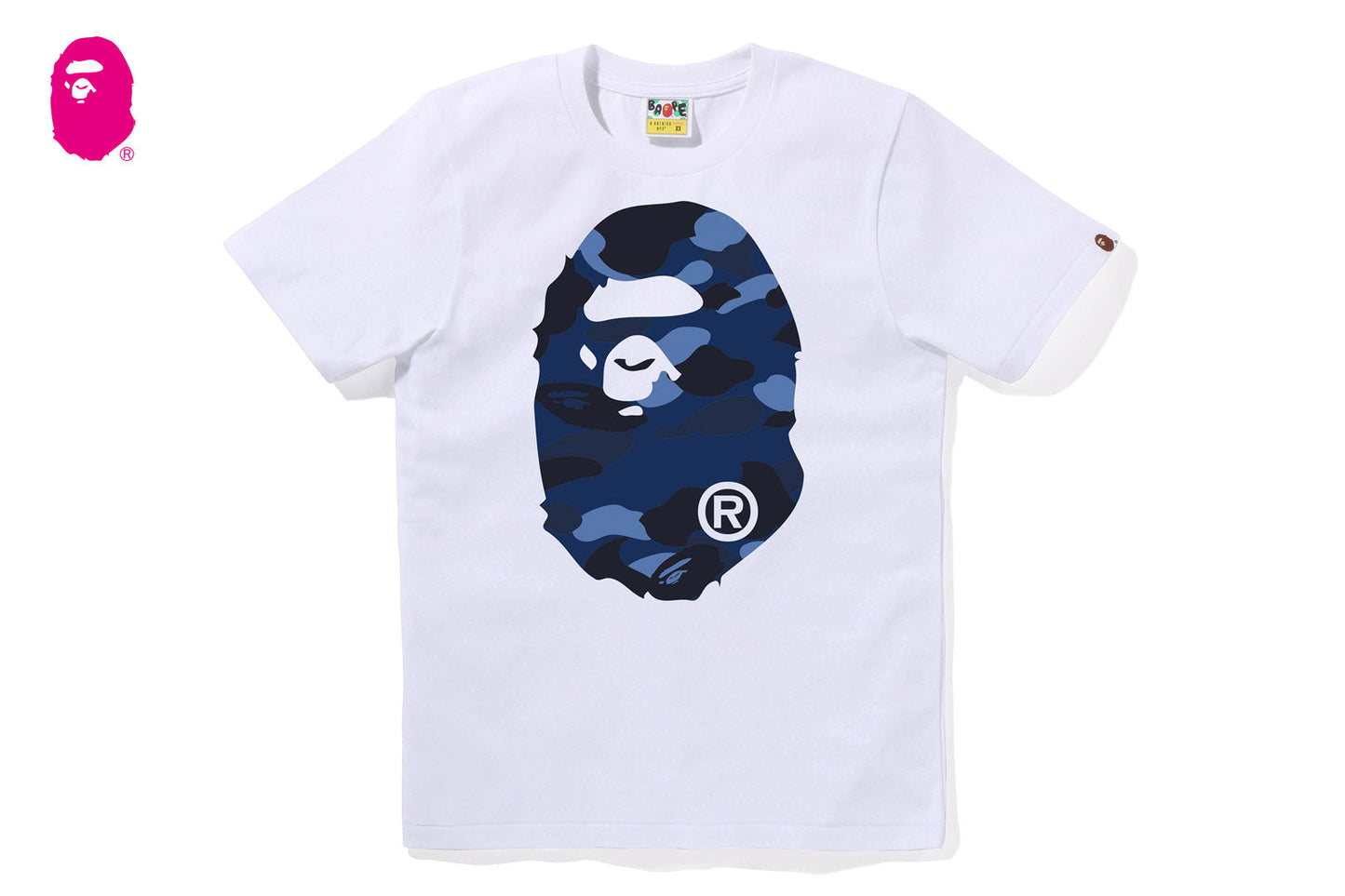 BAPE 彩色迷彩大猩猩頭圓領T恤
