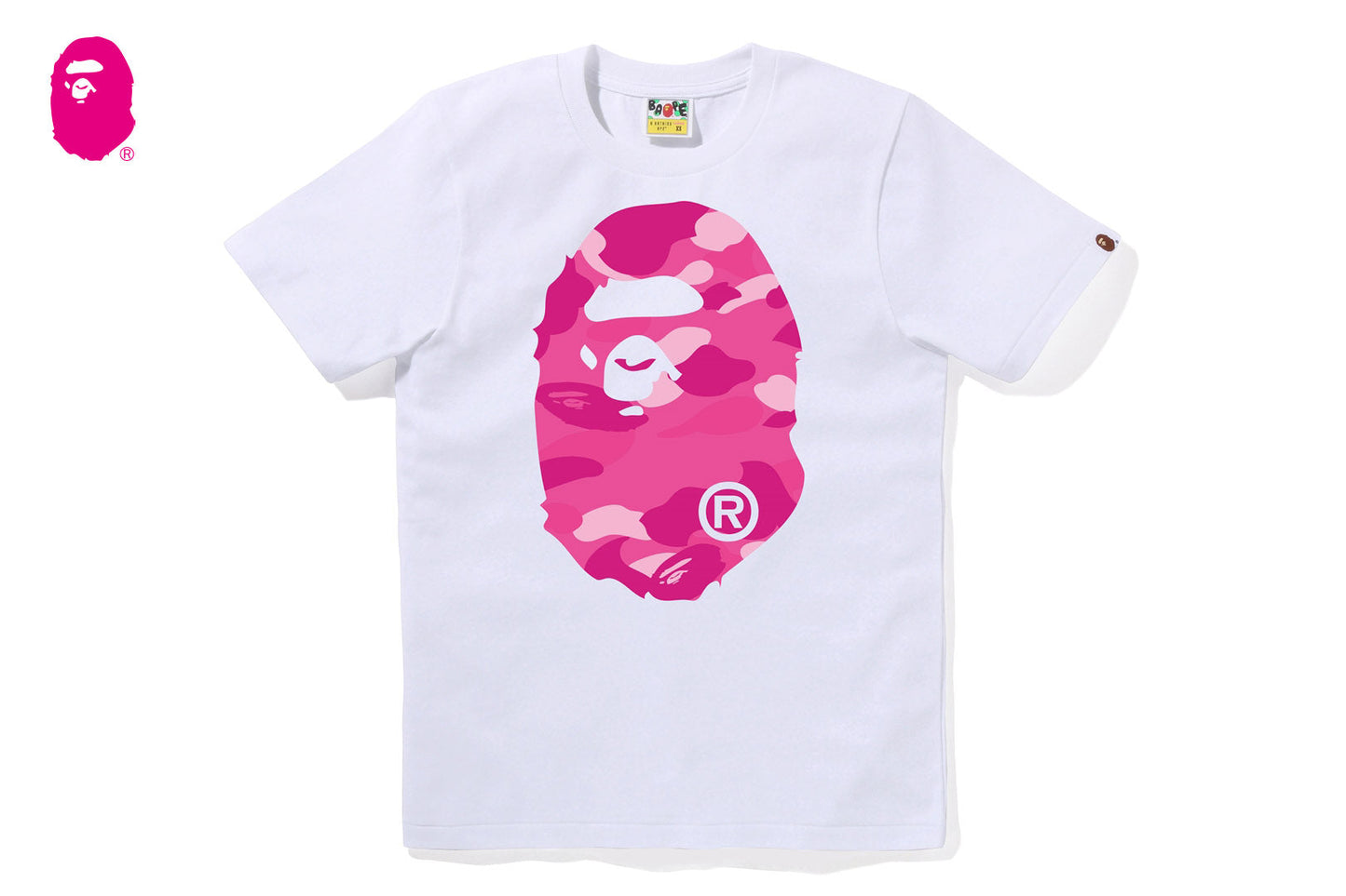 BAPE 彩色迷彩大猩猩頭圓領T恤