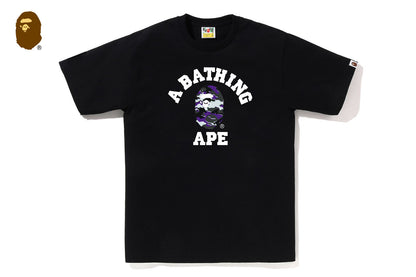 BAPE GLITCH WOODLAND CAMO COLLEGE TEE