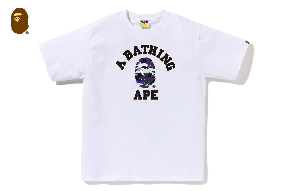 BAPE GLITCH WOODLAND CAMO COLLEGE TEE