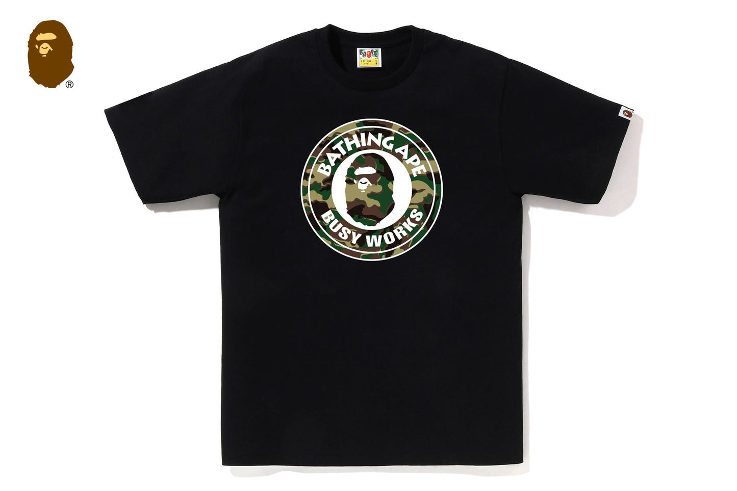 BAPE GLITCH WOODLAND CAMO BUSY WORKS TEE