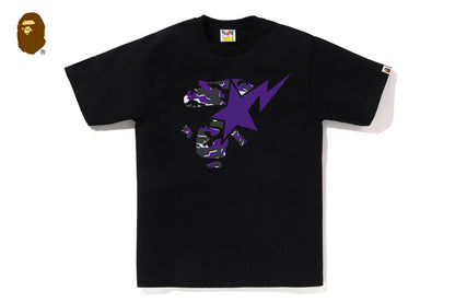 BAPE GLITCH WOODLAND CAMO APE FACE STA TEE