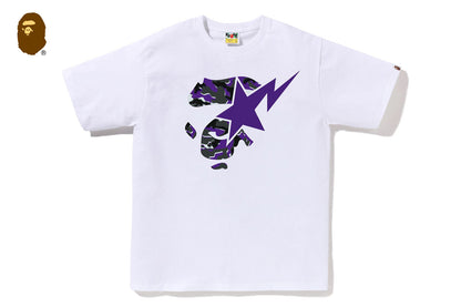 BAPE GLITCH WOODLAND CAMO APE FACE STA TEE
