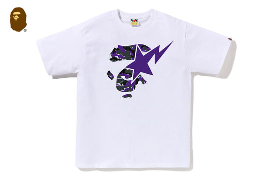 BAPE GLITCH WOODLAND CAMO APE FACE STA TEE