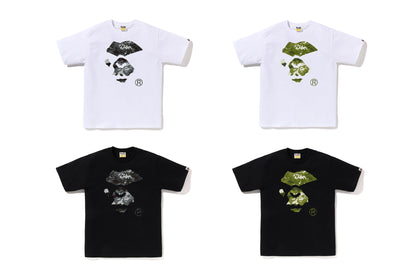 BAPE MULTI PIXEL CAMO MAD APE FACE TEE