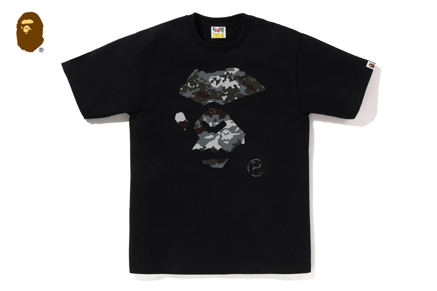 BAPE MULTI PIXEL CAMO MAD APE FACE TEE