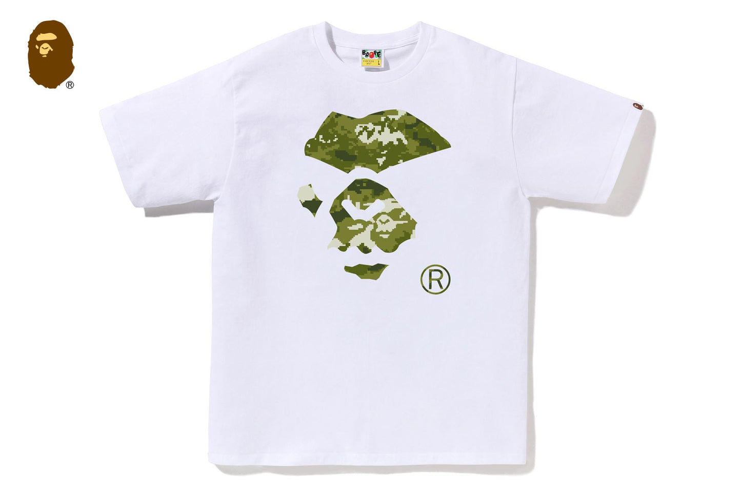 BAPE MULTI PIXEL CAMO MAD APE FACE TEE