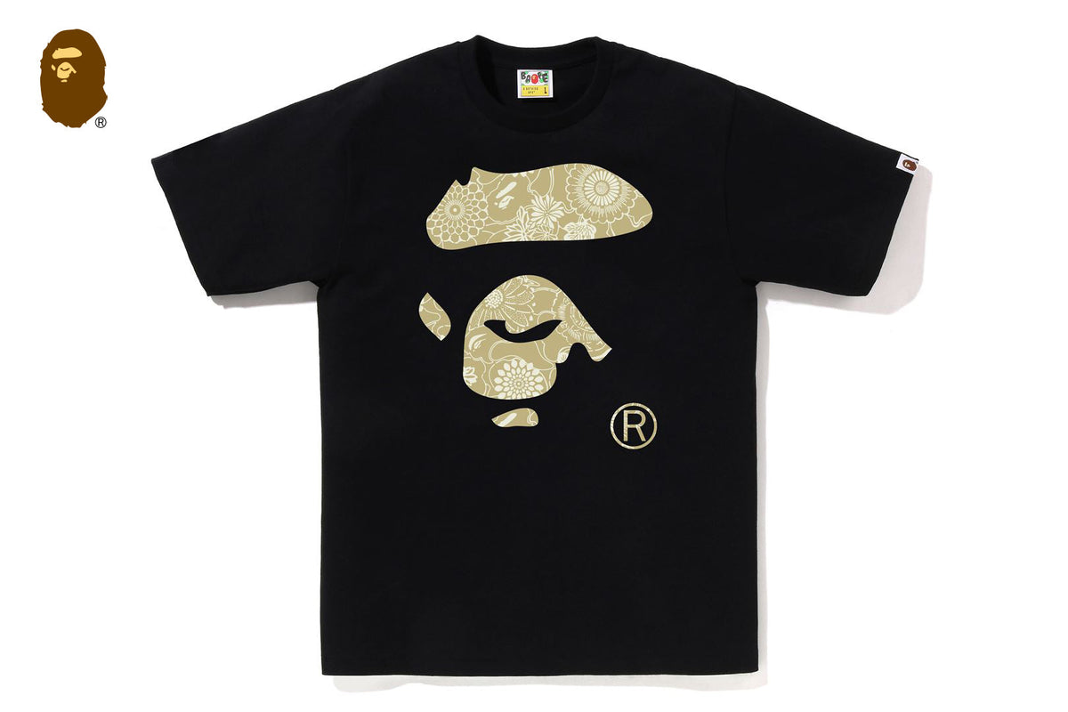 BAPE JAPANESE INDIGO ART CAMO APE FACE TEE