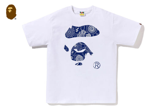 BAPE JAPANESE INDIGO ART CAMO APE FACE TEE