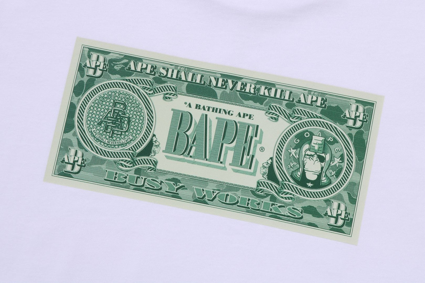 BAPE 鈔票圖案短袖T恤