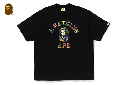 BAPE MULTI LOGO COLLEGE RELAXED FIT TEE