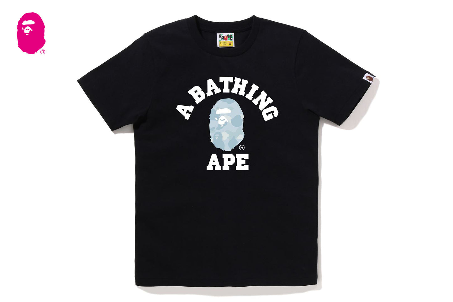 BAPE 粉彩迷彩大學T恤