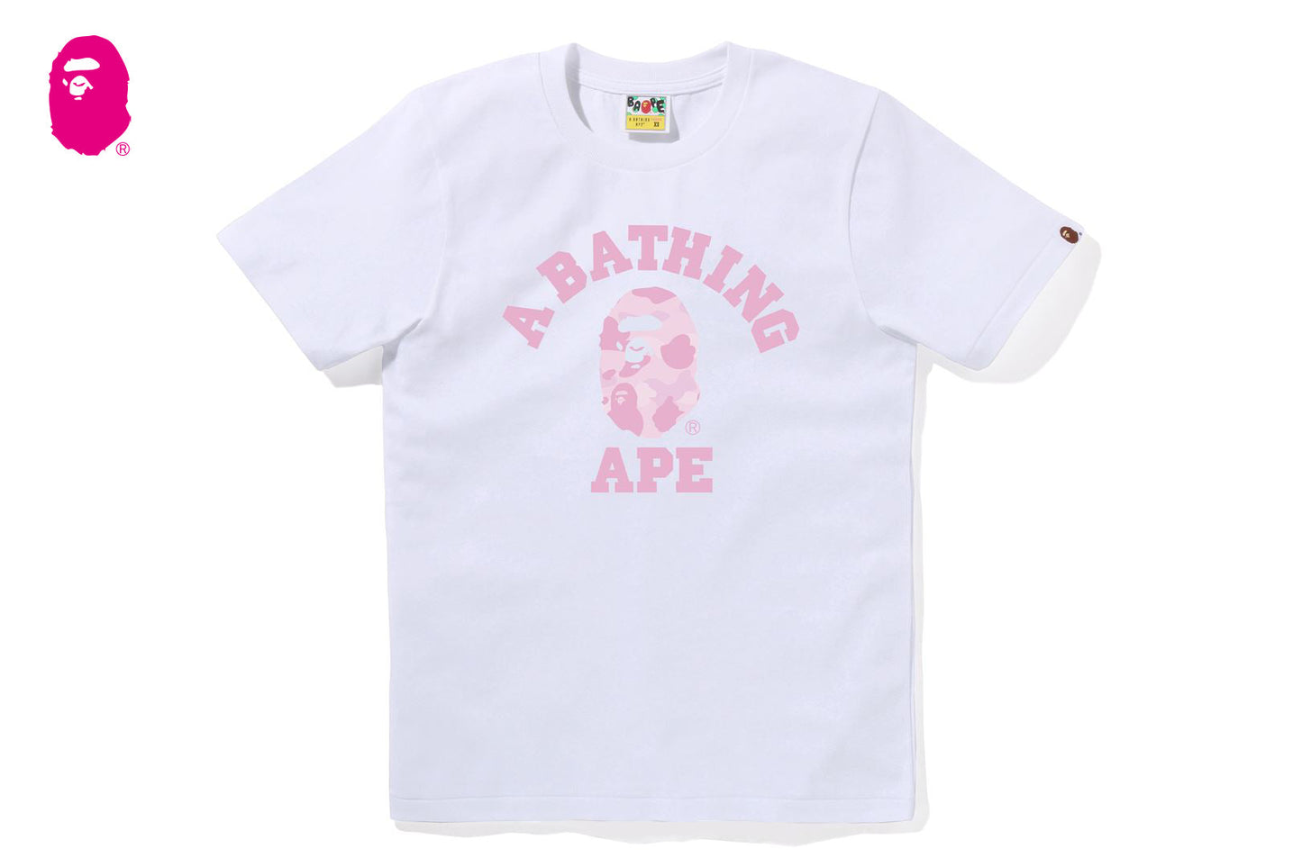 BAPE 粉彩迷彩大學T恤