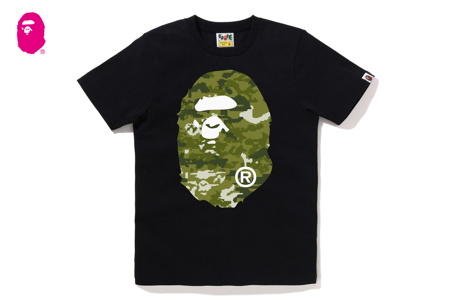 BAPE MULTI PIXEL CAMO BIG APE HEAD TEE