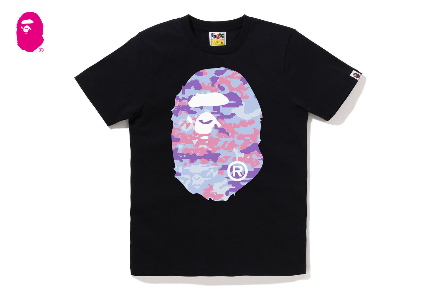BAPE MULTI PIXEL CAMO BIG APE HEAD TEE