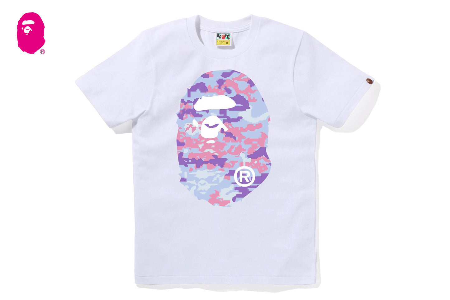 BAPE MULTI PIXEL CAMO BIG APE HEAD TEE